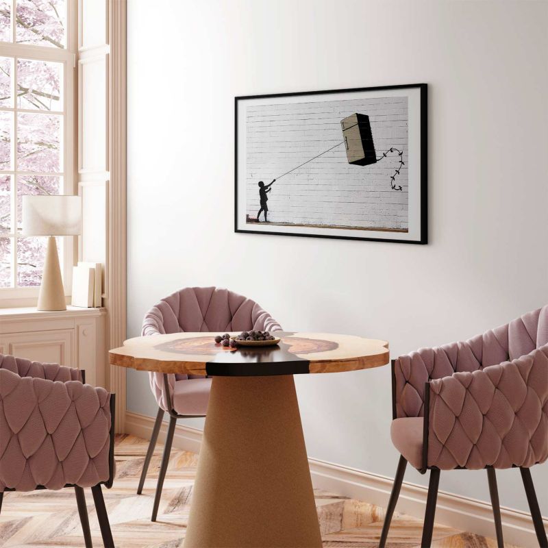 Plakat Artgeist Latająca lodówka 60x40 cm z ramą czarną 1 szt
