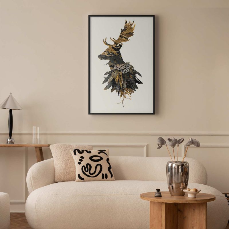 Plakat Artgeist Leśny jeleń 29,7x42 cm z ramą czarną 1 szt