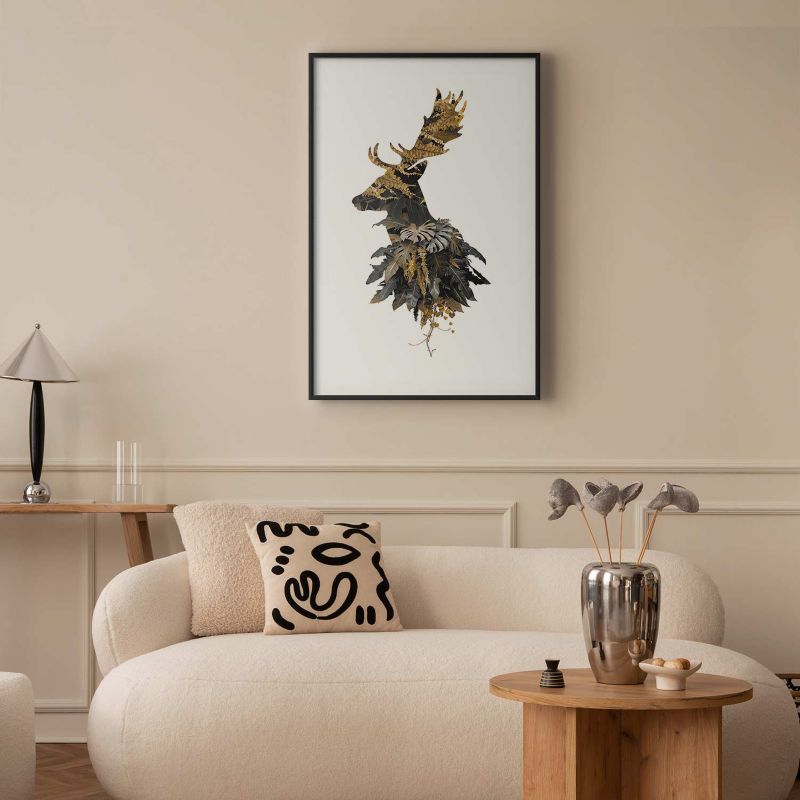 Plakat Artgeist Leśny jeleń 60x90 cm z ramą czarną 1 szt