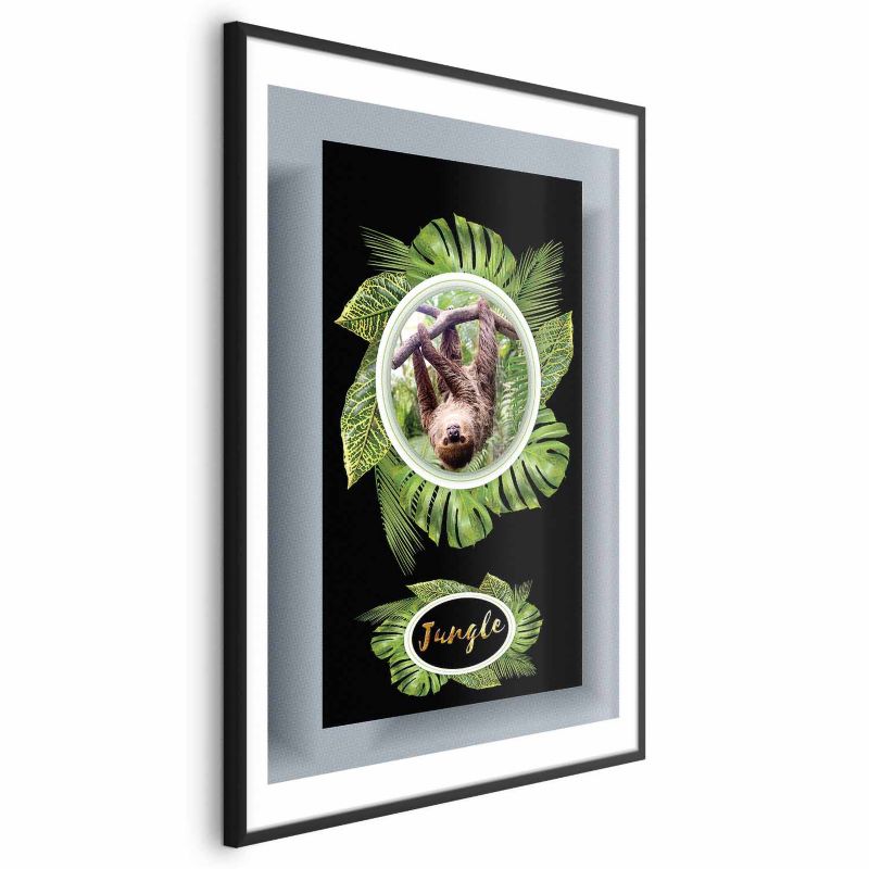 Plakat Artgeist Leniwiec 29,7x42 cm z ramą czarną 1 szt