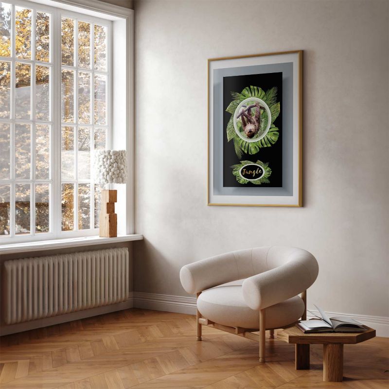 Plakat Artgeist Leniwiec 40x60 cm z ramą złotą 1 szt