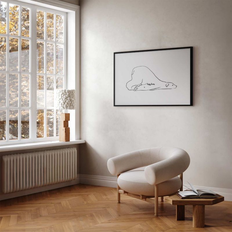 Plakat Artgeist Leniwy niedźwiedź 30x21 cm z ramą czarną 1 szt