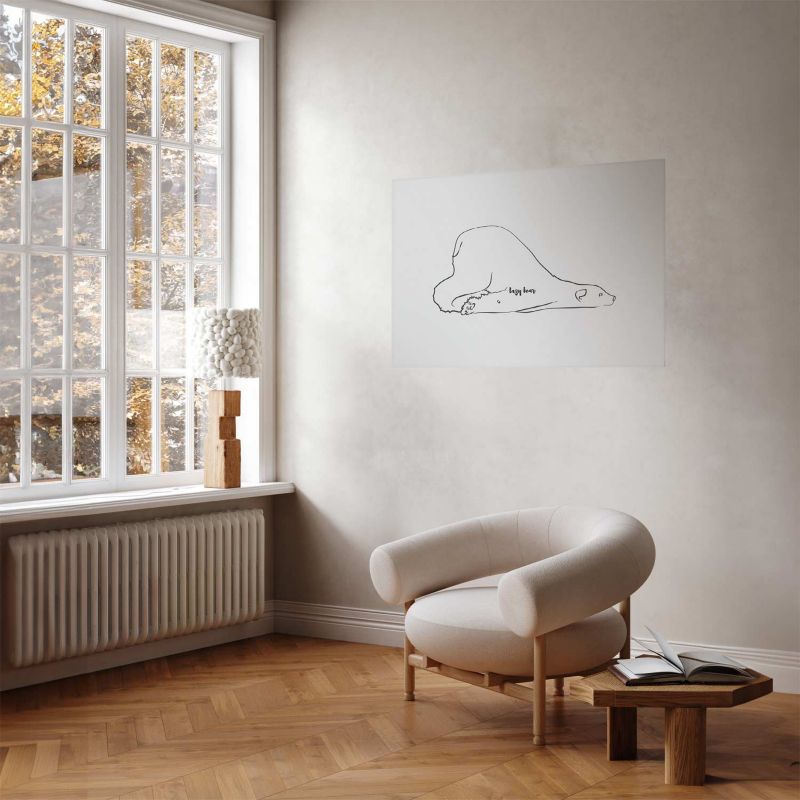 Plakat Artgeist Leniwy niedźwiedź 60x40 cm bez ramy 1 szt