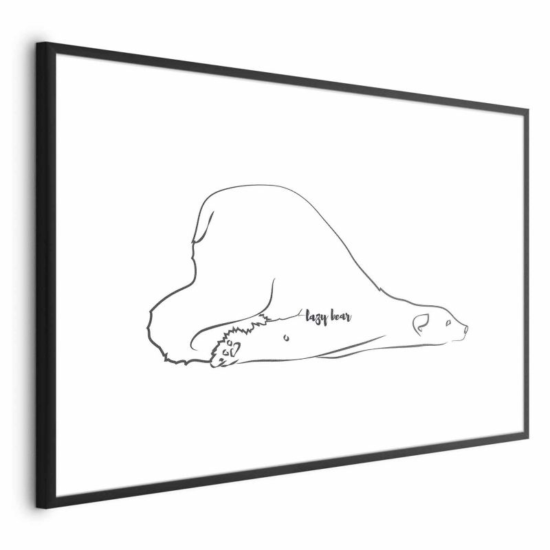 Plakat Artgeist Leniwy niedźwiedź 60x40 cm z ramą czarną 1 szt