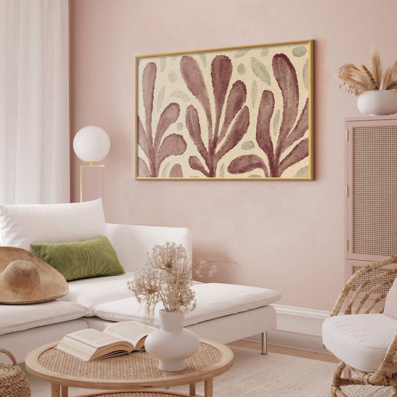 Plakat Artgeist Liście i plamy 90x60 cm z ramą złotą 1 szt