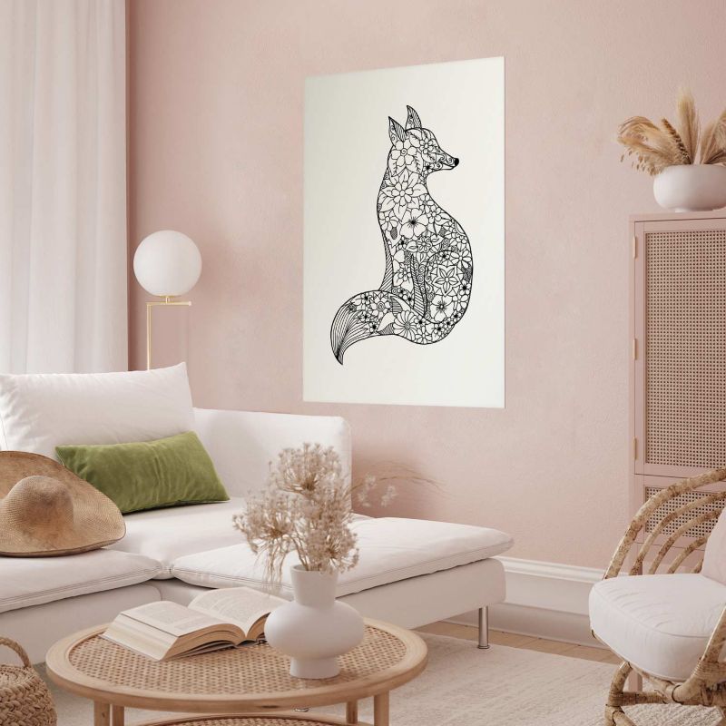 Plakat Artgeist Lis w kwiaty 21x30 cm bez ramy 1 szt