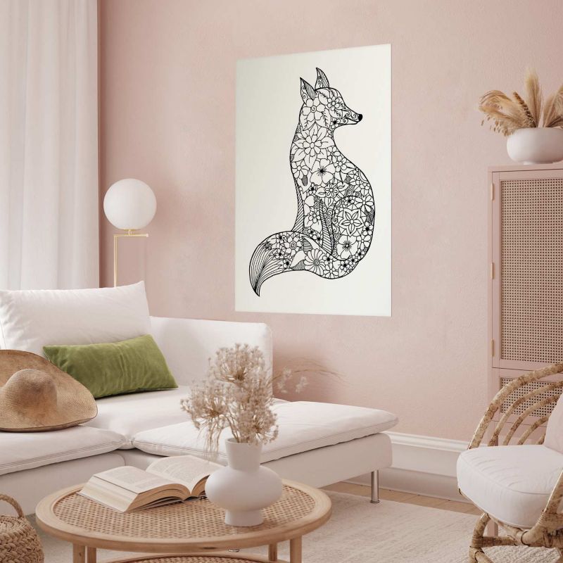 Plakat Artgeist Lis w kwiaty 29,7x42 cm bez ramy 1 szt