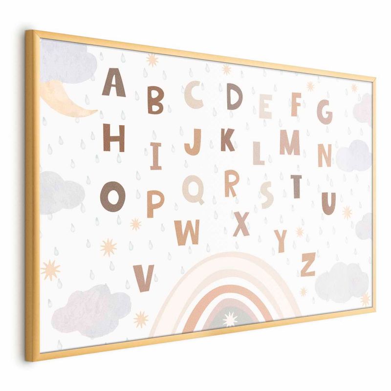 Plakat Artgeist Literki 30x21 cm z ramą złotą 1 szt
