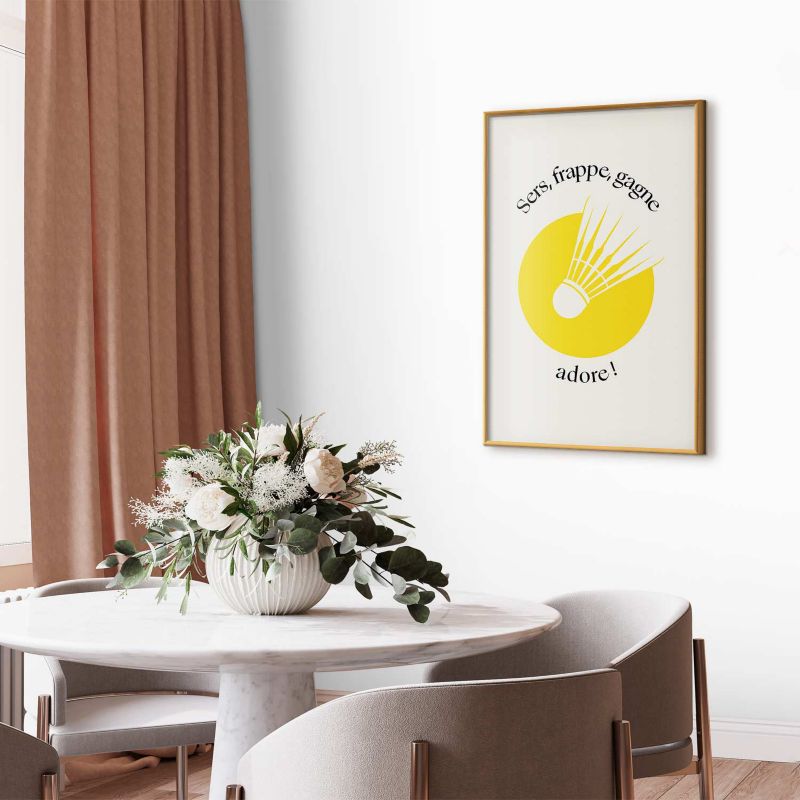 Plakat Artgeist Lotka do badmintona 40x60 cm z ramą złotą 1 szt