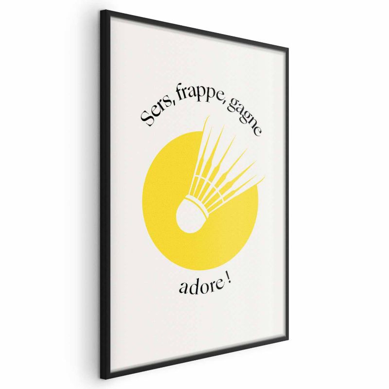 Plakat Artgeist Lotka do badmintona 60x90 cm z ramą czarną 1 szt