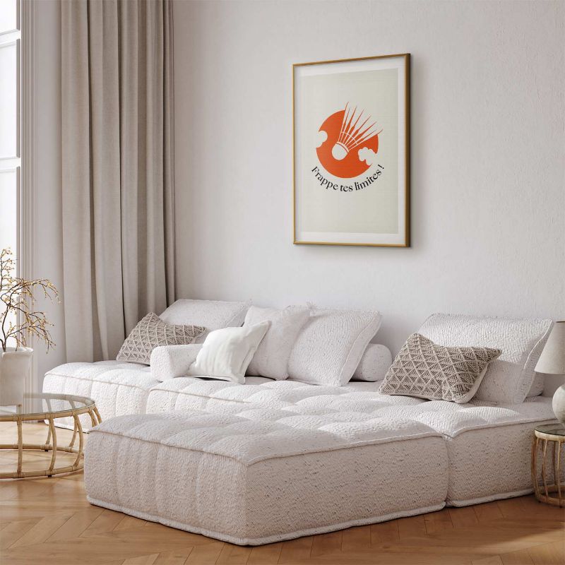 Plakat Artgeist Lotka na tle pomarańczu 21x30 cm z ramą złotą 1 szt
