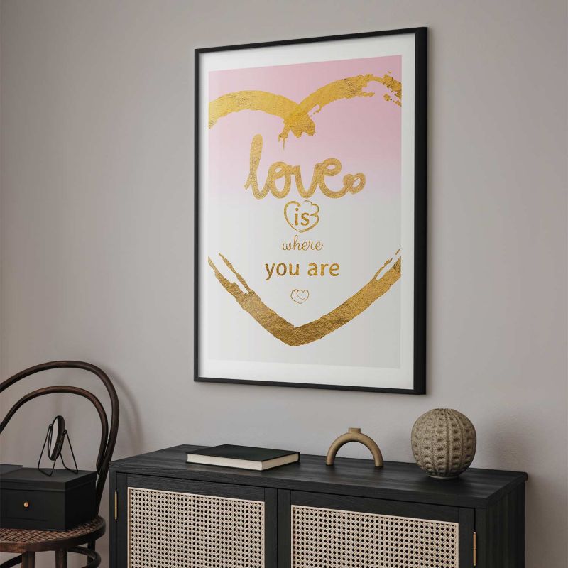 Plakat Artgeist Love Is 21x30 cm z ramą czarną 1 szt