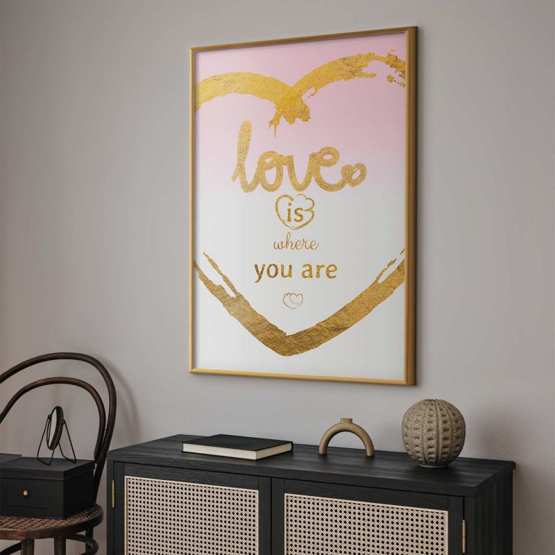 Plakat Artgeist Love Is 21x30 cm z ramą złotą 1 szt