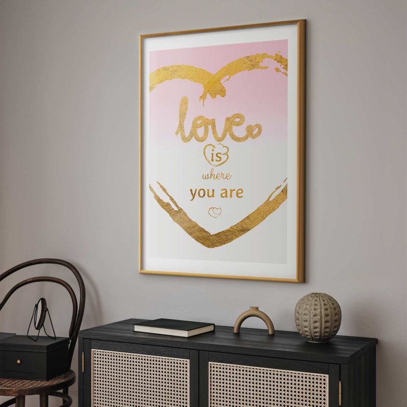 Plakat Artgeist Love Is 60x90 cm z ramą złotą 1 szt