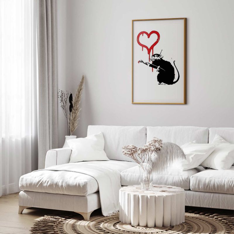 Plakat Artgeist Love Rat 21x30 cm z ramą złotą 1 szt