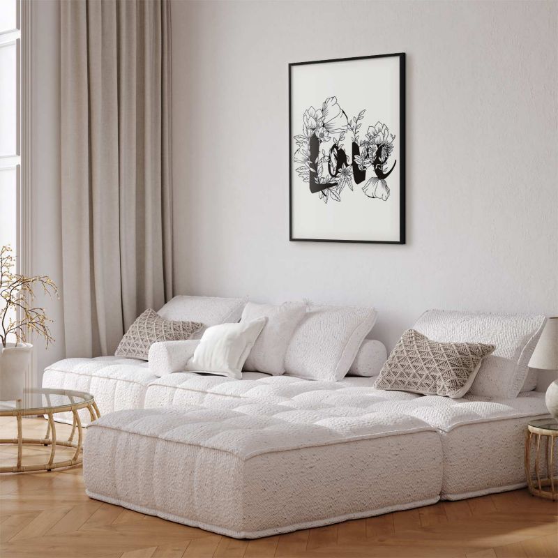 Plakat Artgeist Love w kwiatach 21x30 cm z ramą czarną 1 szt