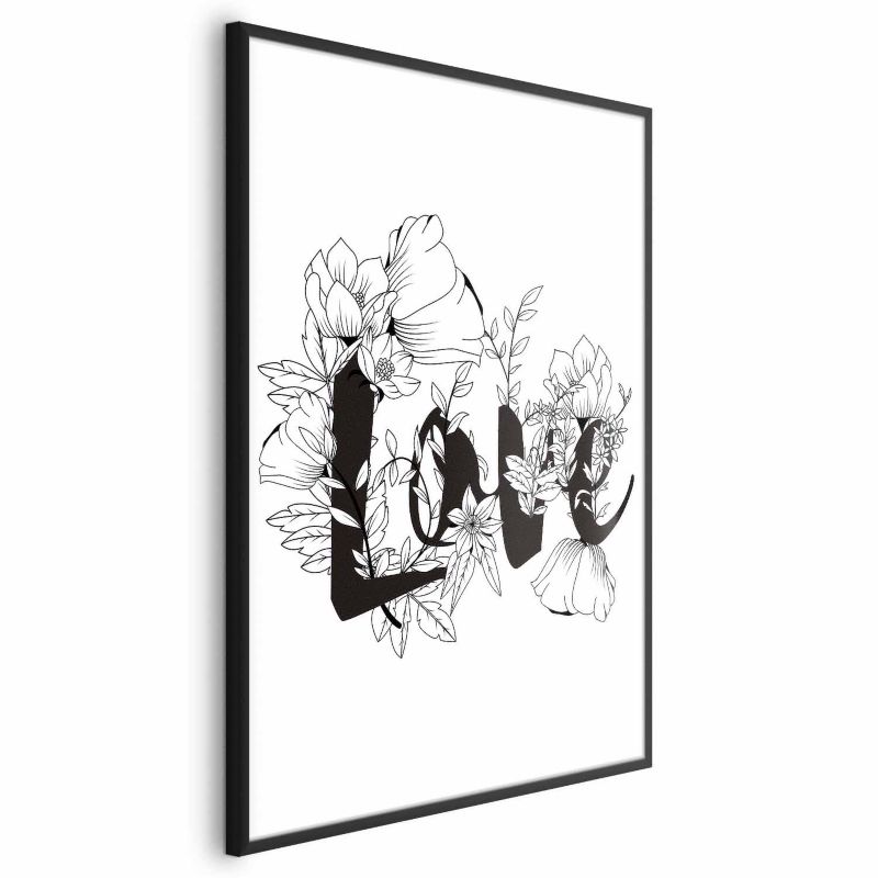Plakat Artgeist Love w kwiatach 40x60 cm z ramą czarną 1 szt