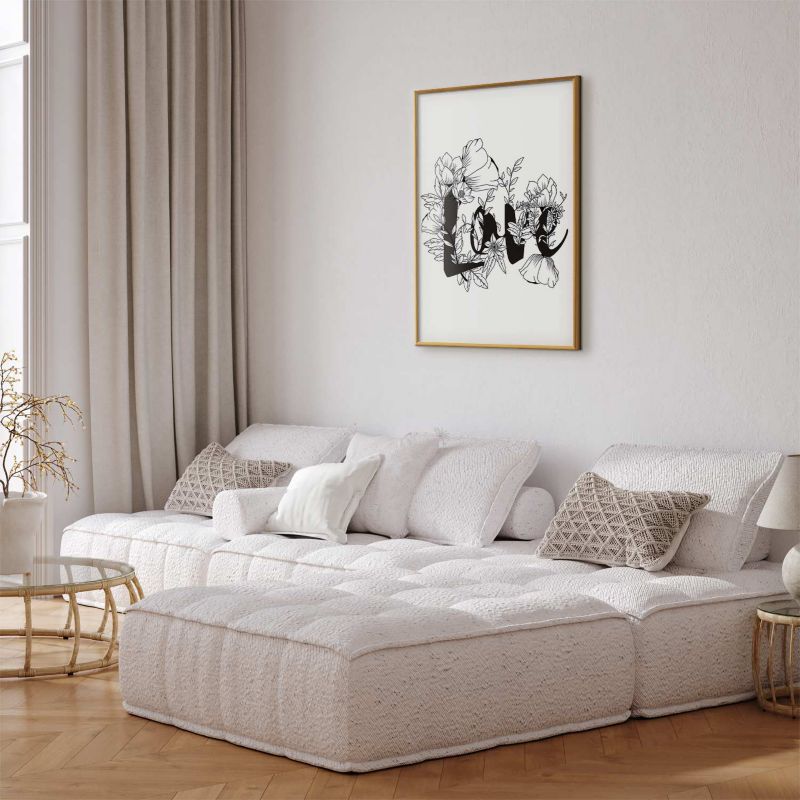 Plakat Artgeist Love w kwiatach 40x60 cm z ramą złotą 1 szt