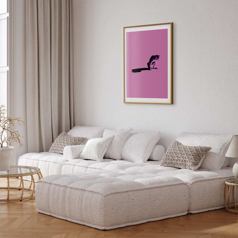 Plakat Artgeist Mała małpka 60x90 cm z ramą złotą 1 szt