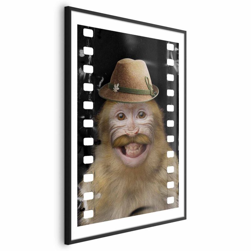 Plakat Artgeist Małpa w kapeluszu 29,7x42 cm z ramą czarną 1 szt