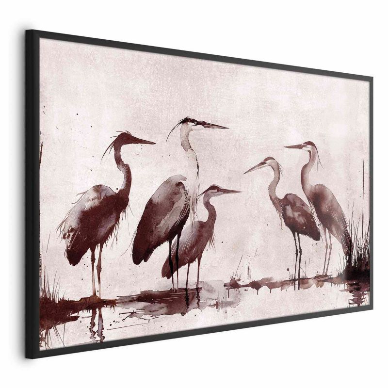 Plakat Artgeist Malowane czaple 90x60 cm z ramą czarną 1 szt
