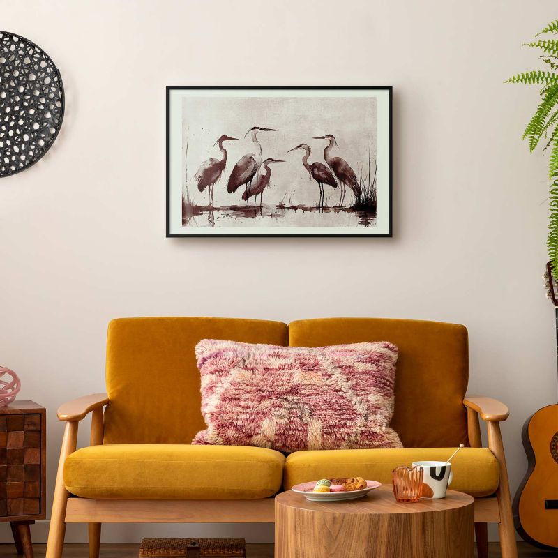 Plakat Artgeist Malowane czaple 90x60 cm z ramą czarną 1 szt