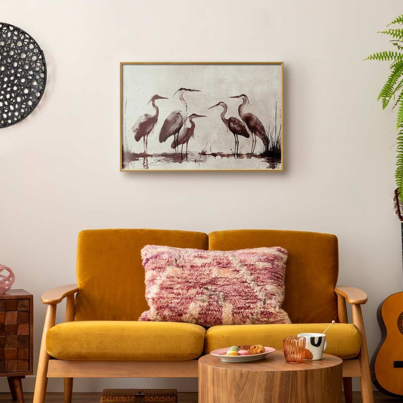 Plakat Artgeist Malowane czaple 90x60 cm z ramą złotą 1 szt