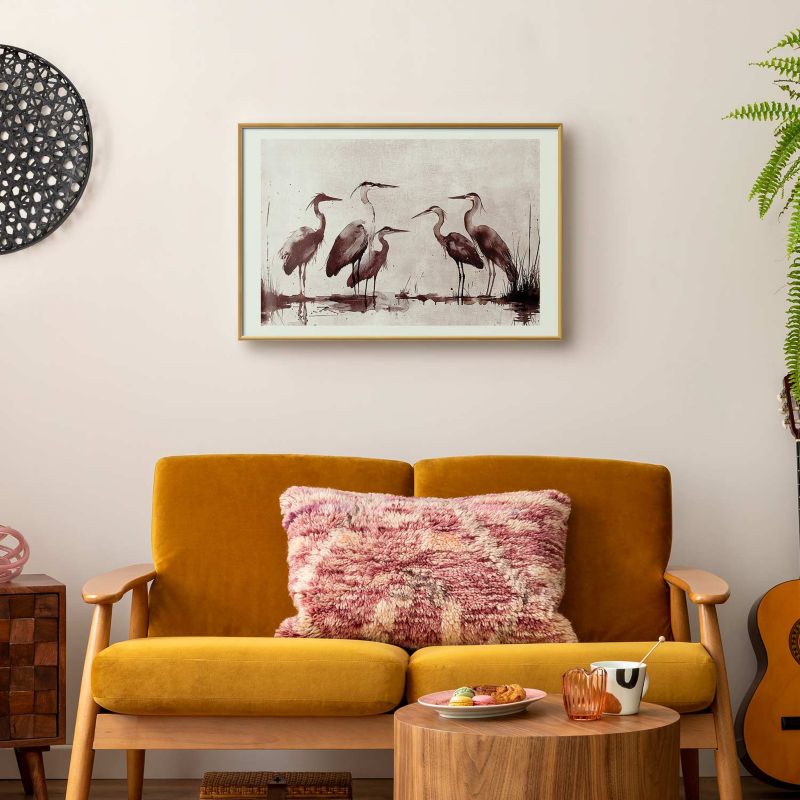 Plakat Artgeist Malowane czaple 90x60 cm z ramą złotą 1 szt