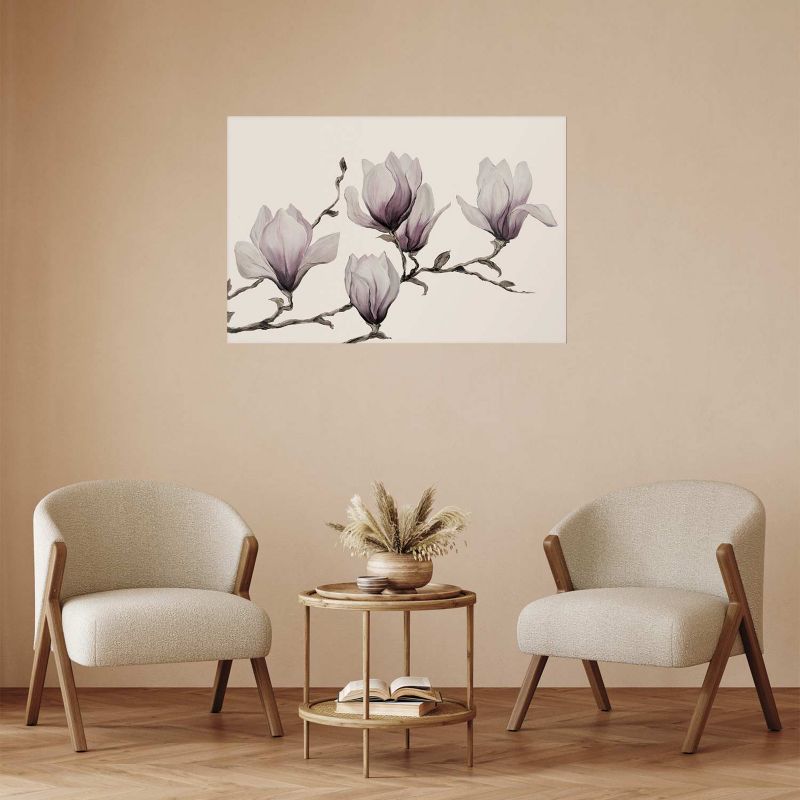 Plakat Artgeist Malowane magnolie 60x40 cm bez ramy 1 szt