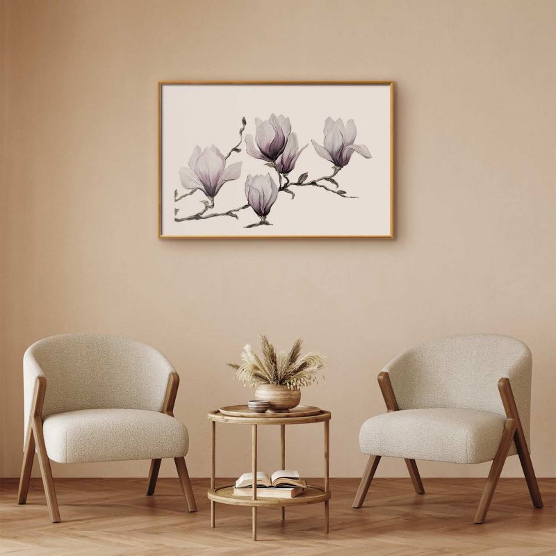 Plakat Artgeist Malowane magnolie 90x60 cm z ramą złotą 1 szt