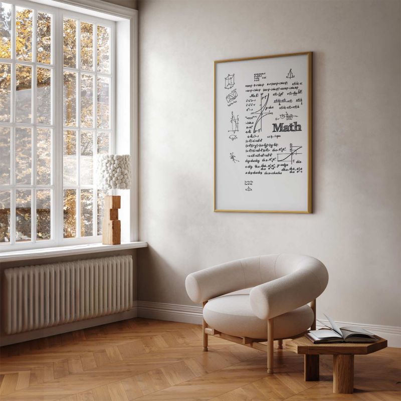 Plakat Artgeist Matematyka 40x60 cm z ramą złotą 1 szt