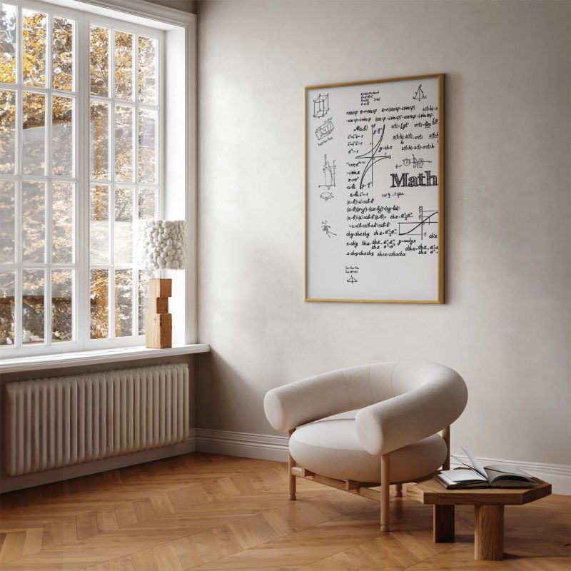 Plakat Artgeist Matematyka 40x60 cm z ramą złotą 1 szt