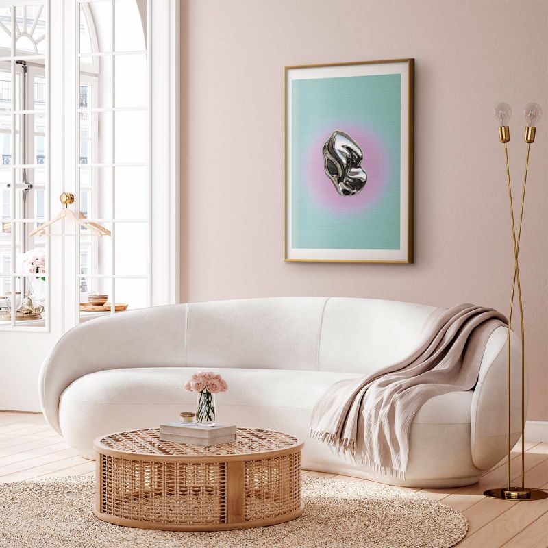 Plakat Artgeist Metaliczna Forma 40x60 cm z ramą złotą 1 szt