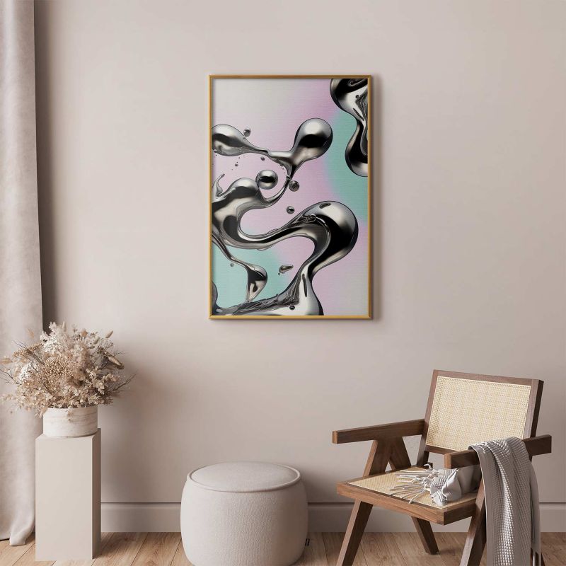 Plakat Artgeist Metaliczne Płynności 21x30 cm z ramą złotą 1 szt