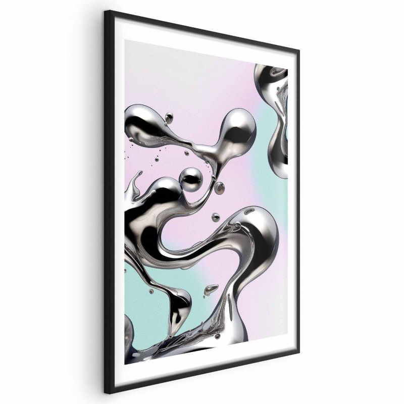 Plakat Artgeist Metaliczne Płynności 40x60 cm z ramą czarną 1 szt