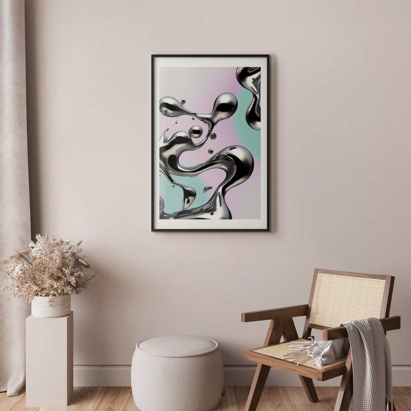 Plakat Artgeist Metaliczne Płynności 40x60 cm z ramą czarną 1 szt