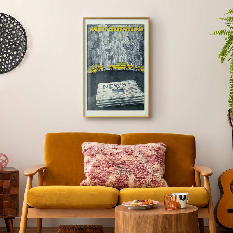 Plakat Artgeist Metropolis 21x30 cm z ramą złotą 1 szt