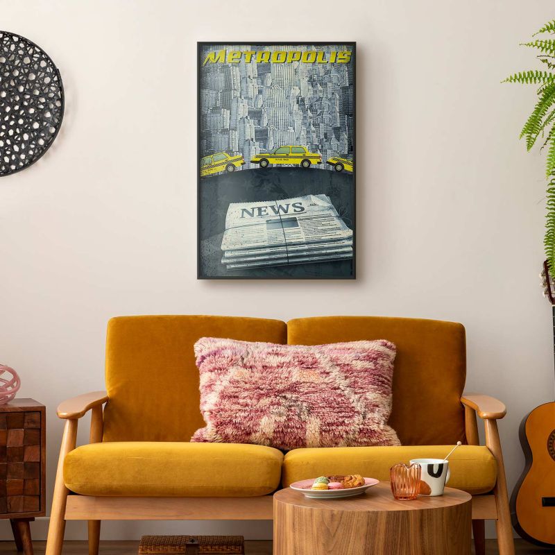 Plakat Artgeist Metropolis 60x90 cm z ramą czarną 1 szt