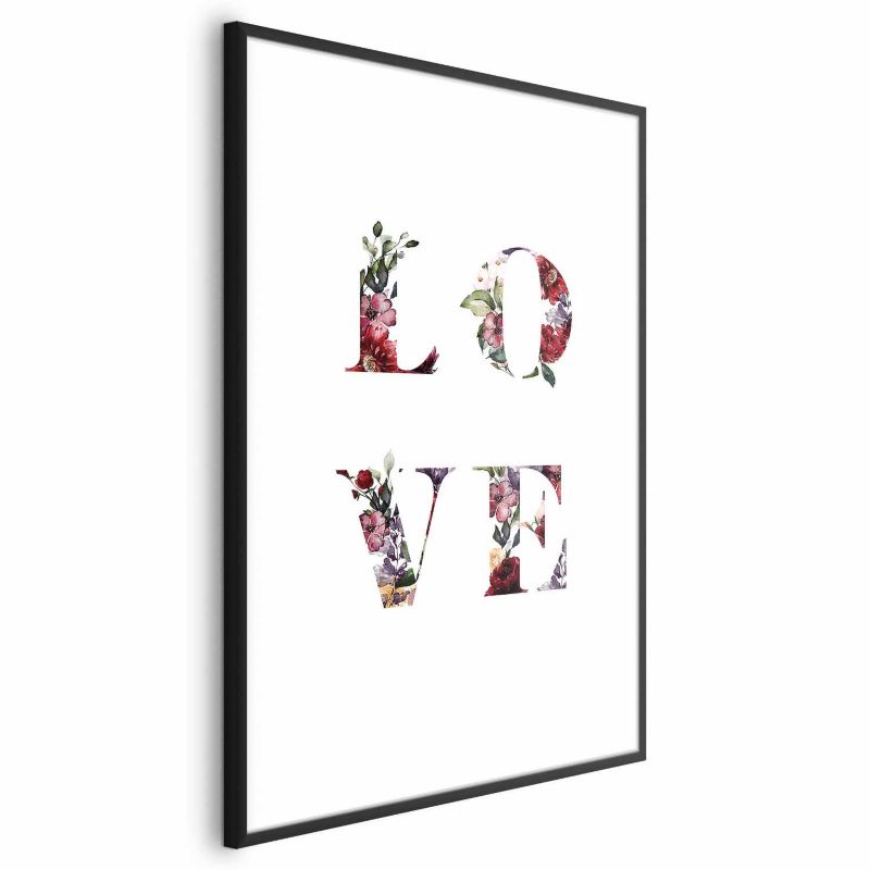 Plakat Artgeist Miłość w kwiatach 40x60 cm z ramą czarną 1 szt