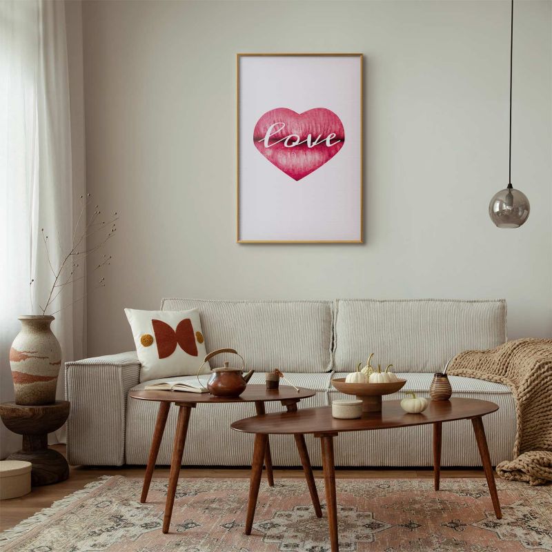 Plakat Artgeist Miłosne usta 29,7x42 cm z ramą złotą 1 szt