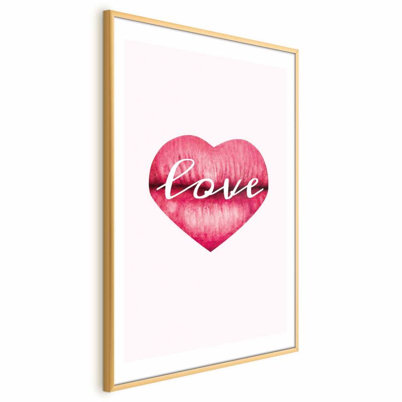 Plakat Artgeist Miłosne usta 29,7x42 cm z ramą złotą 1 szt