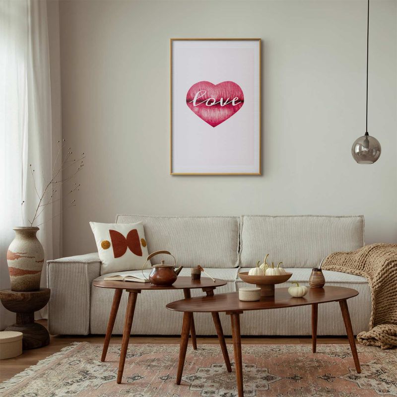 Plakat Artgeist Miłosne usta 29,7x42 cm z ramą złotą 1 szt