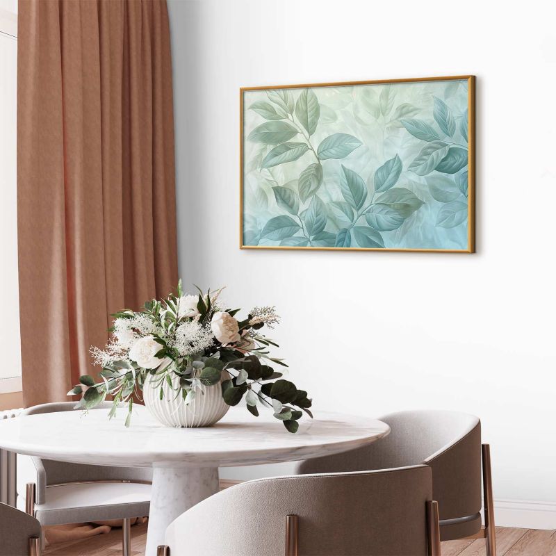 Plakat Artgeist Miętowe liście 30x21 cm z ramą złotą 1 szt