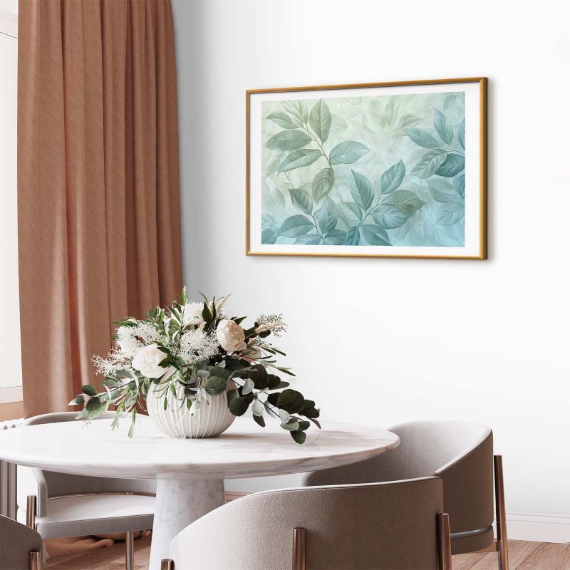 Plakat Artgeist Miętowe liście 42x29,7 cm z ramą złotą 1 szt