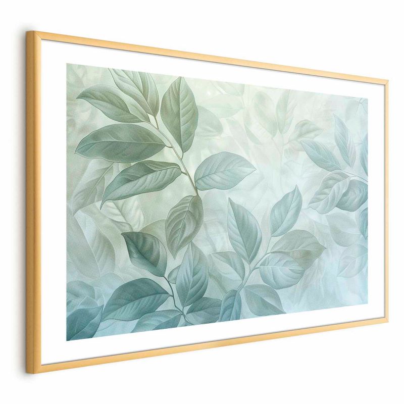 Plakat Artgeist Miętowe liście 60x40 cm z ramą złotą 1 szt