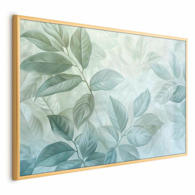 Plakat Artgeist Miętowe liście 90x60 cm z ramą złotą 1 szt