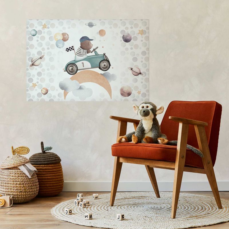 Plakat Artgeist Miś w wyścigówce 42x29,7 cm bez ramy 1 szt