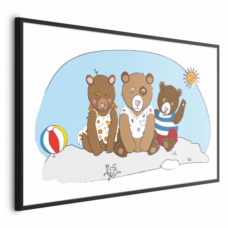 Plakat Artgeist Misie na plaży 30x21 cm z ramą czarną 1 szt