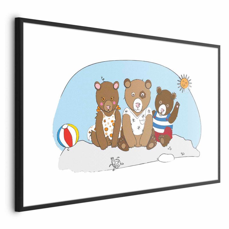 Plakat Artgeist Misie na plaży 60x40 cm z ramą czarną 1 szt