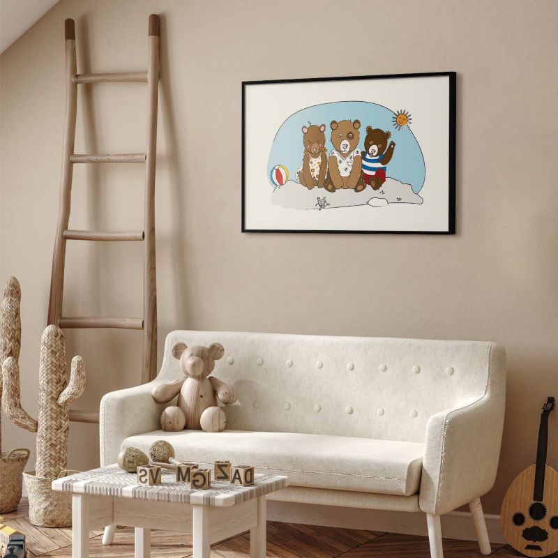 Plakat Artgeist Misie na plaży 60x40 cm z ramą czarną 1 szt
